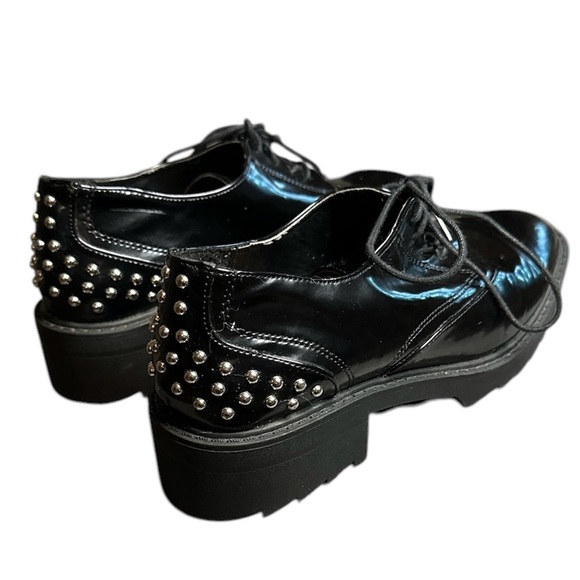 Zara black studded lace up shoes size EU 38 - Picture 2 of 8